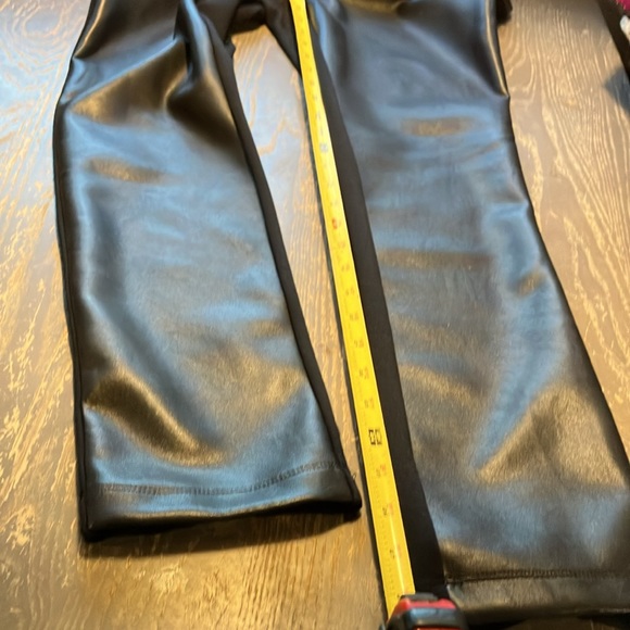 BELLE BY KIM GRAVEL FAUX LEATHER PONTE PANT WITH HIP ZIPPERS, BLACK - Picture 14 of 16